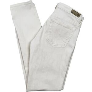 AG The Prima Mid Rise Cigarette Jeans White Made in USA Size 26 Minimalist